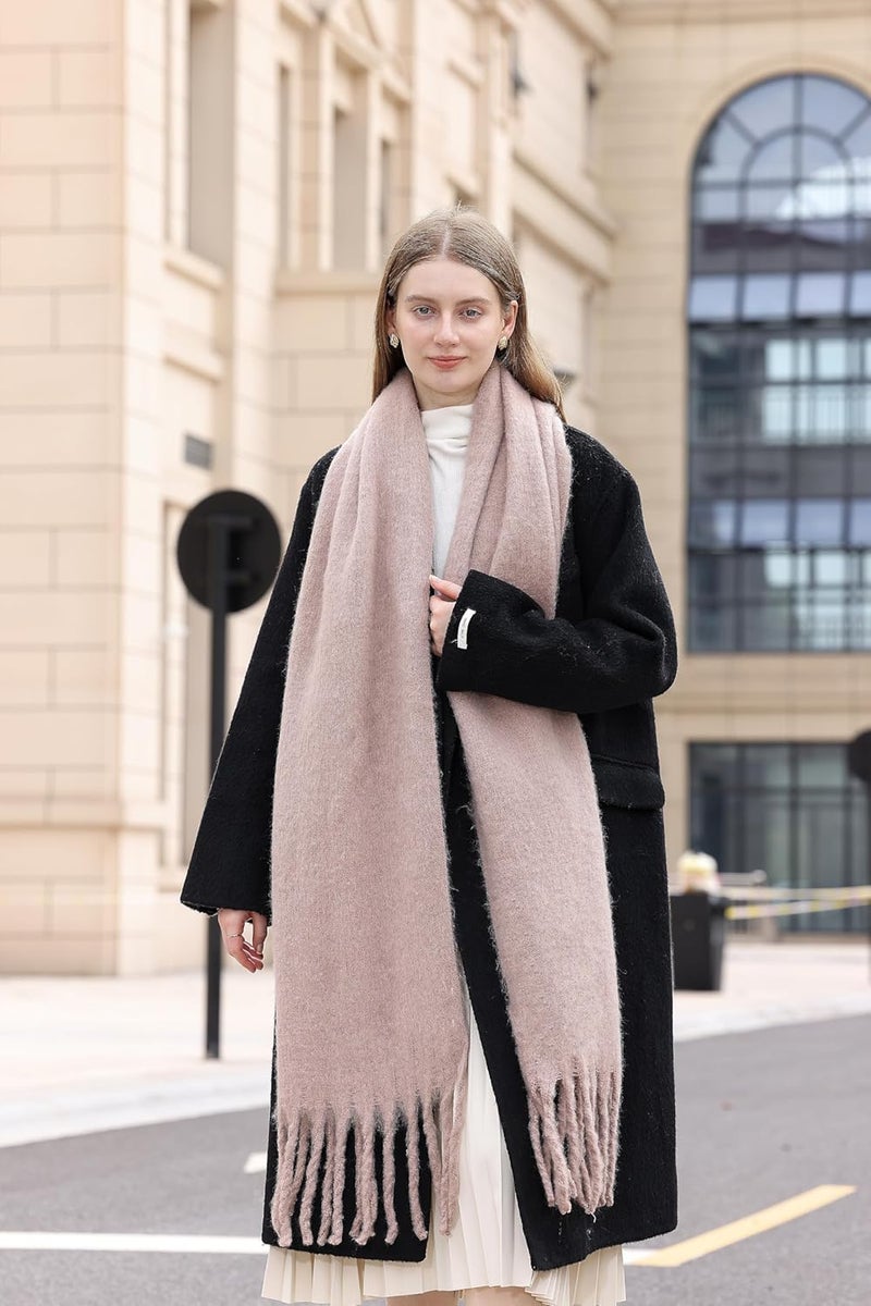Wander Agio Winter Warm Scarf Long Pashmina Extra Large Shawls and Wraps for Women Large Blanket Scarves Solid - Image 3